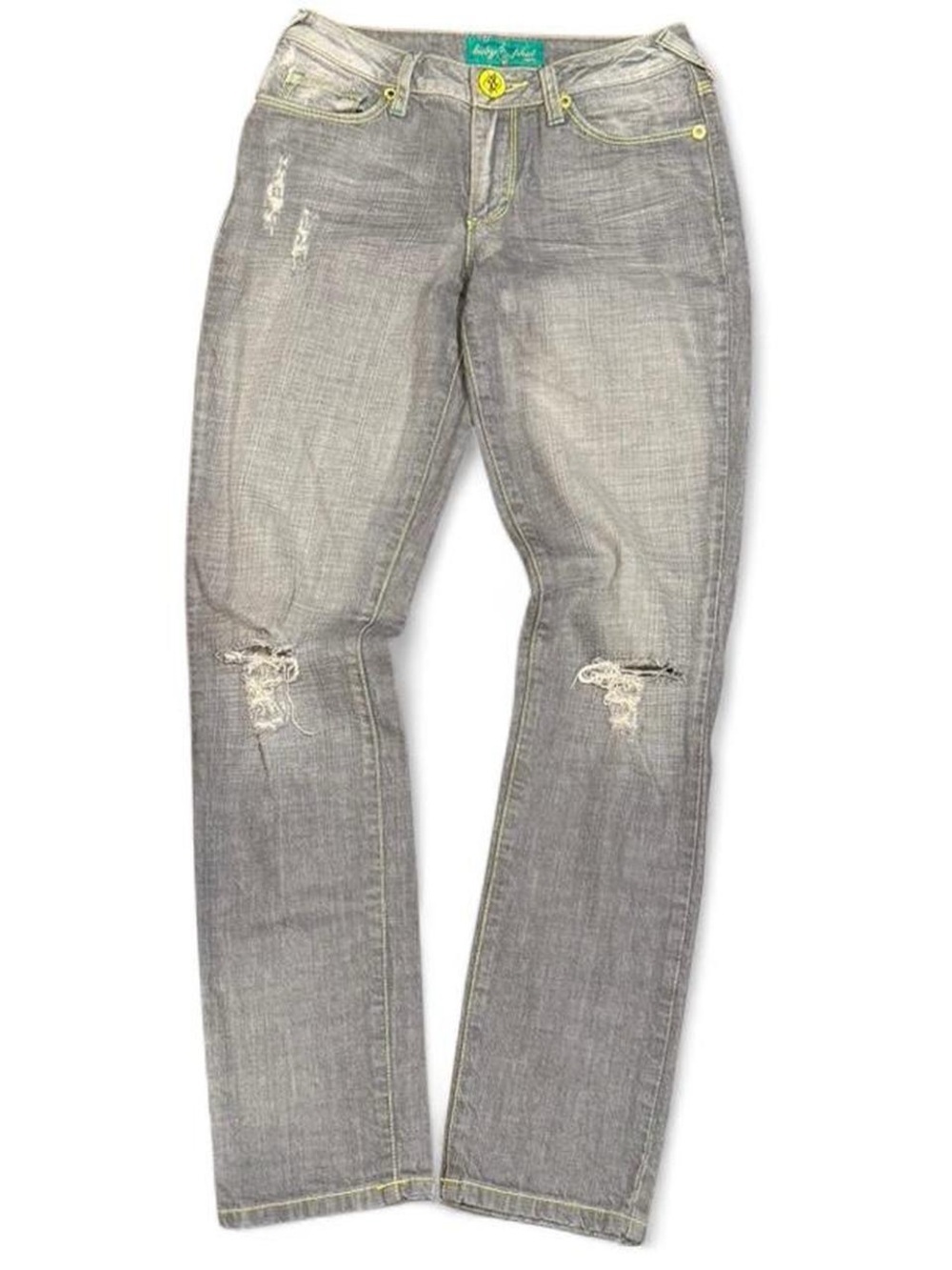 Y2K Baby Phat Embroidered Faded Low Rise Skinny Straight Jeans